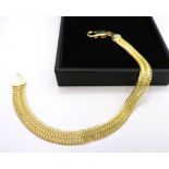Italian 14k Gold on 925 Sterling Silver Bracelet New with Gift Box