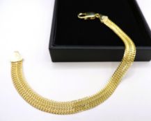 Italian 14k Gold on 925 Sterling Silver Bracelet New with Gift Box