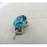 Sterling Silver Topaz Necklace New With Gift Box