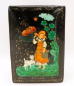 Vintage Russian Hand Painted Lacquer Box Artist Signed