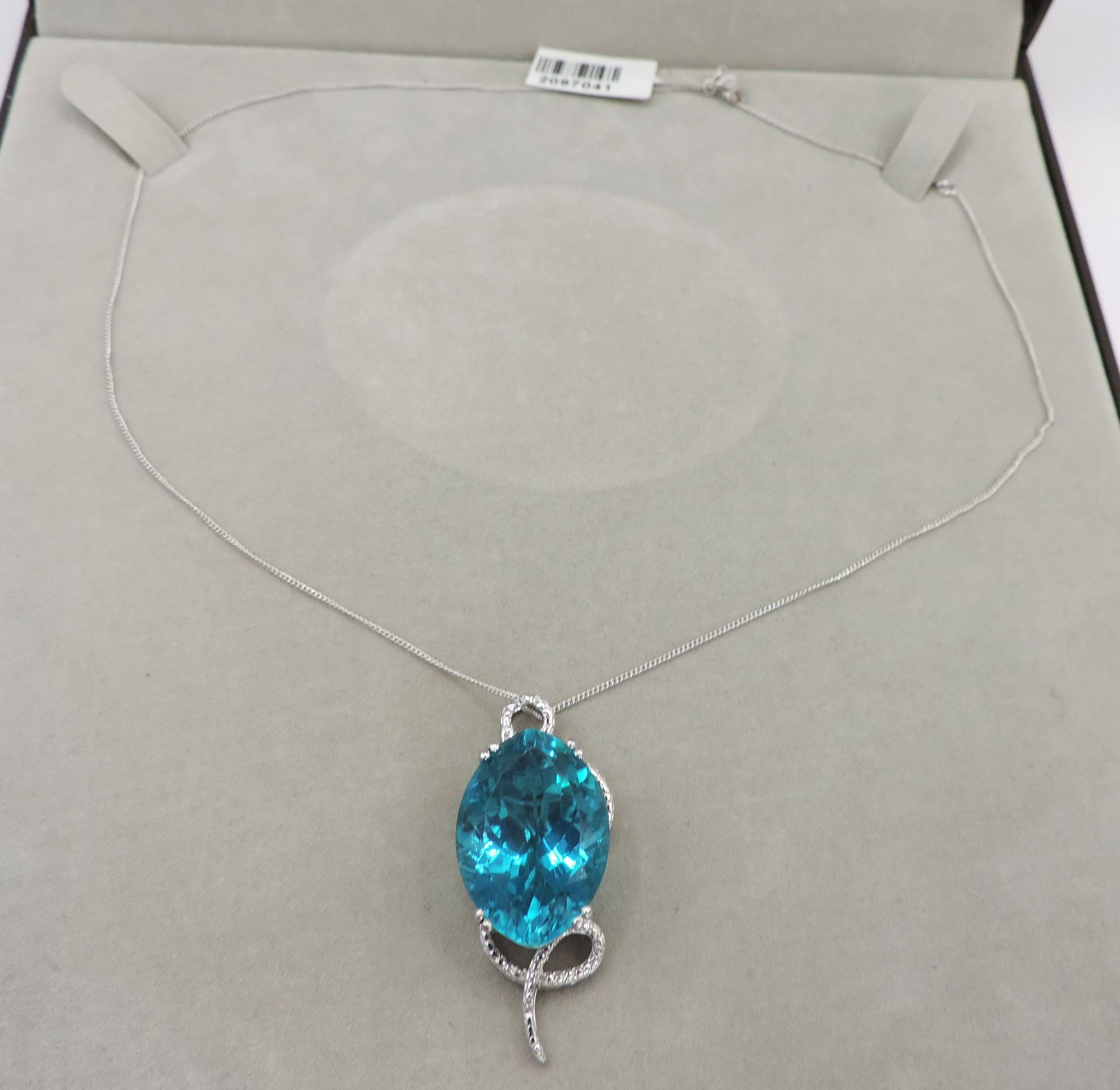 Sterling Silver Topaz Necklace New With Gift Box - Image 5 of 7