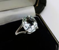 Sterling Silver 6CT White Topaz Solitaire Ring New with Gift Box