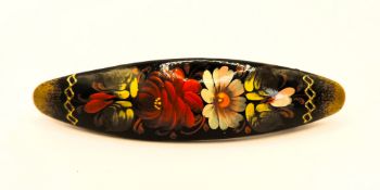 Vintage Russian Lacquer Hand Painted Hair Slide