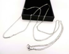 Sterling Silver 36 inch Flat Link Chain Necklace New with Gift Pouch