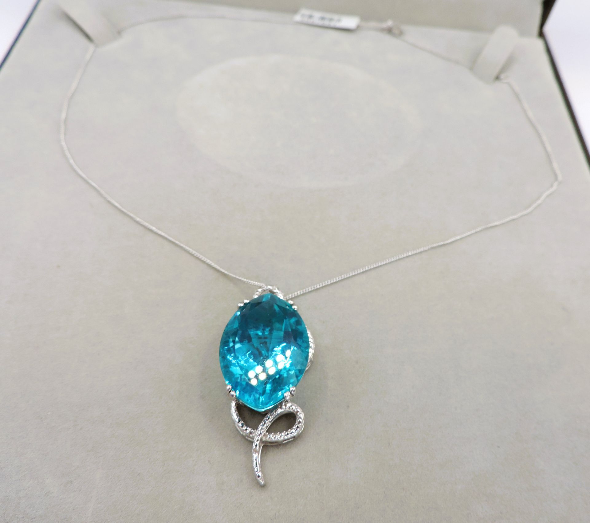 Sterling Silver Topaz Necklace New With Gift Box - Image 2 of 7