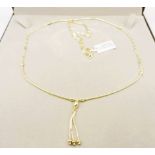 14k Gold on Sterling Silver Necklace New with Gift Box