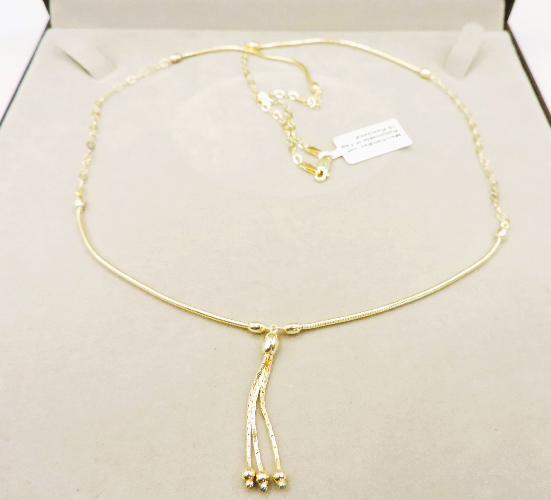14k Gold on Sterling Silver Necklace New with Gift Box