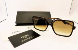 Fendi Tortoiseshell Framed Sunglasses FF0411/S New with Case