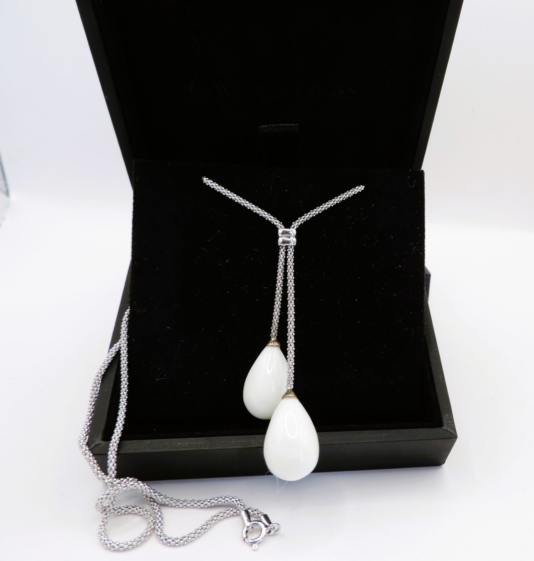 Sterling Silver Lariat Necklace New with Gift Box - Image 3 of 3