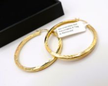 18k Gold on Sterling Silver Hoop Earrings New with Gift Pouch