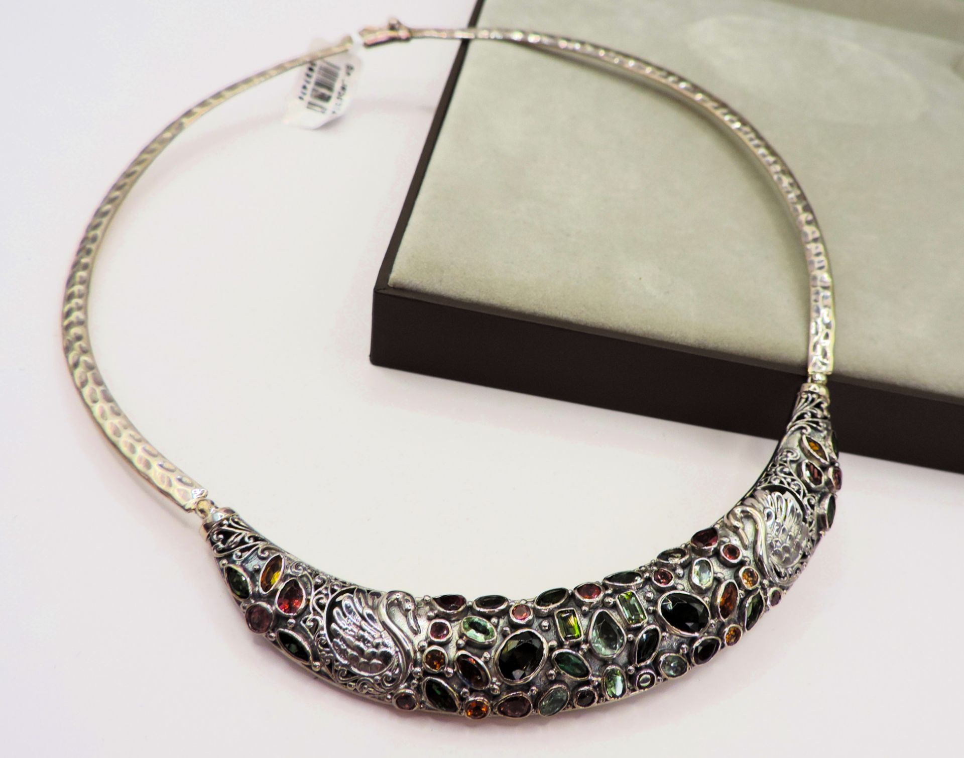 Sterling Silver Multi Colour 14CT Tourmaline Necklace 58 grams New with Gift Box - Image 3 of 8