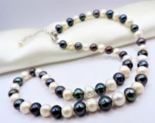 Cultured Pearl Necklace Silver Clasp New With Gift Box