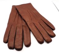 Vintage Austin Reed of Regent Street Hand Sewn Knitted Wool Lined Leather Gloves New