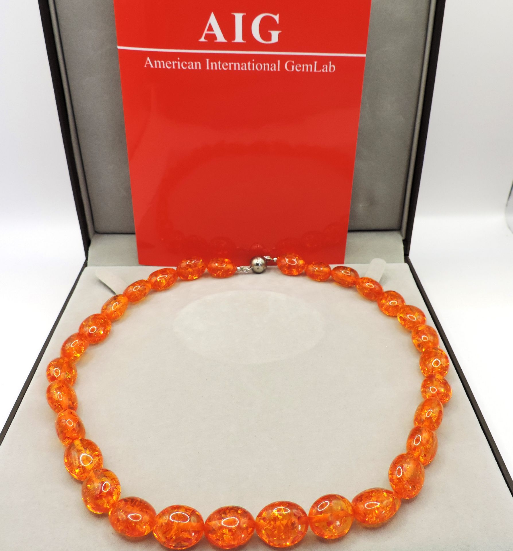 Natural Certified AAAA Grade Baltic Amber Necklace Silver Clasp New with Gift Box - Image 3 of 8