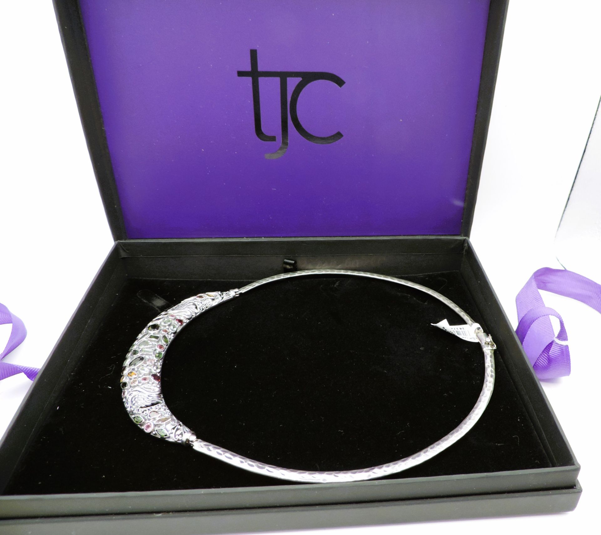 Sterling Silver Multi Colour 14CT Tourmaline Necklace 58 grams New with Gift Box - Image 5 of 8