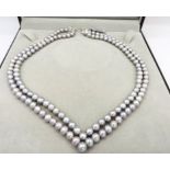 Cultured Pearl Necklace Silver Clasp New with Gift Box RRP £235