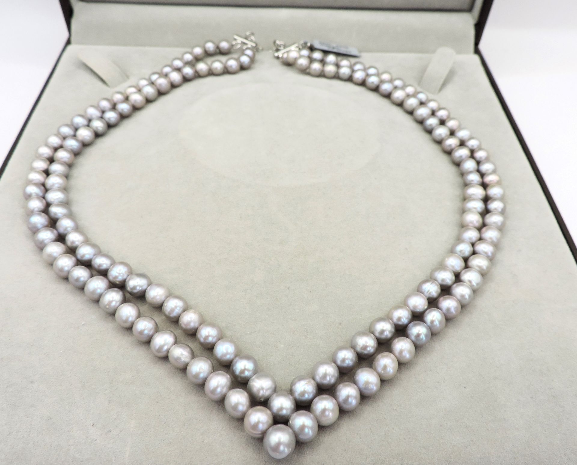 Cultured Pearl Necklace Silver Clasp New with Gift Box RRP £235