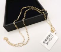 Gold on Sterling Silver Belcher Chain New with Gift Pouch