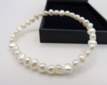 Cultured Pearl Expandable Bracelet New with Gift Pouch