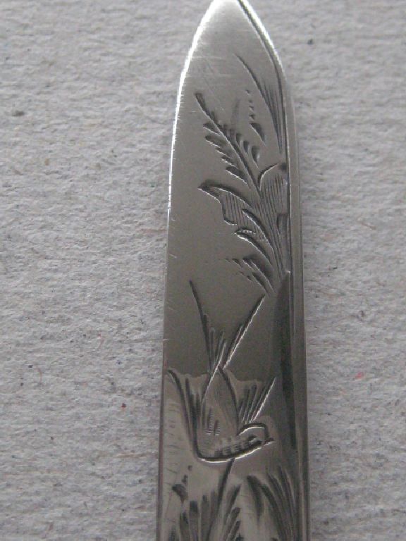 George V Mother of Pearl Hafted Silver Bladed Folding Fruit Knife - Image 6 of 10