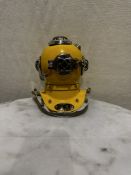 Small Decorative Divers Helmet - Yellow 20cm