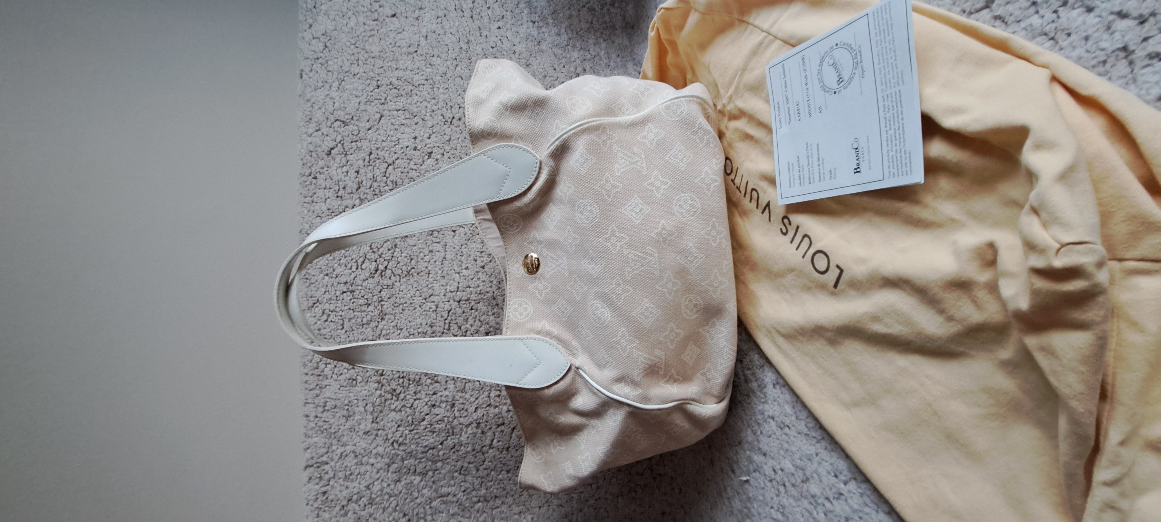 Louis Vuitton, Ltd. Ed. "Summer 2009" Cabas Ipanema White/Beige Monogram Shoulder Bag - Image 8 of 22