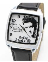 Elvis Presley Watch - Black Leather Strap Brand New