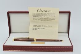 Brand New - Cartier - Rare - Limited Edition - Dandy Red Woodgrain Ebonite Fountain Pen