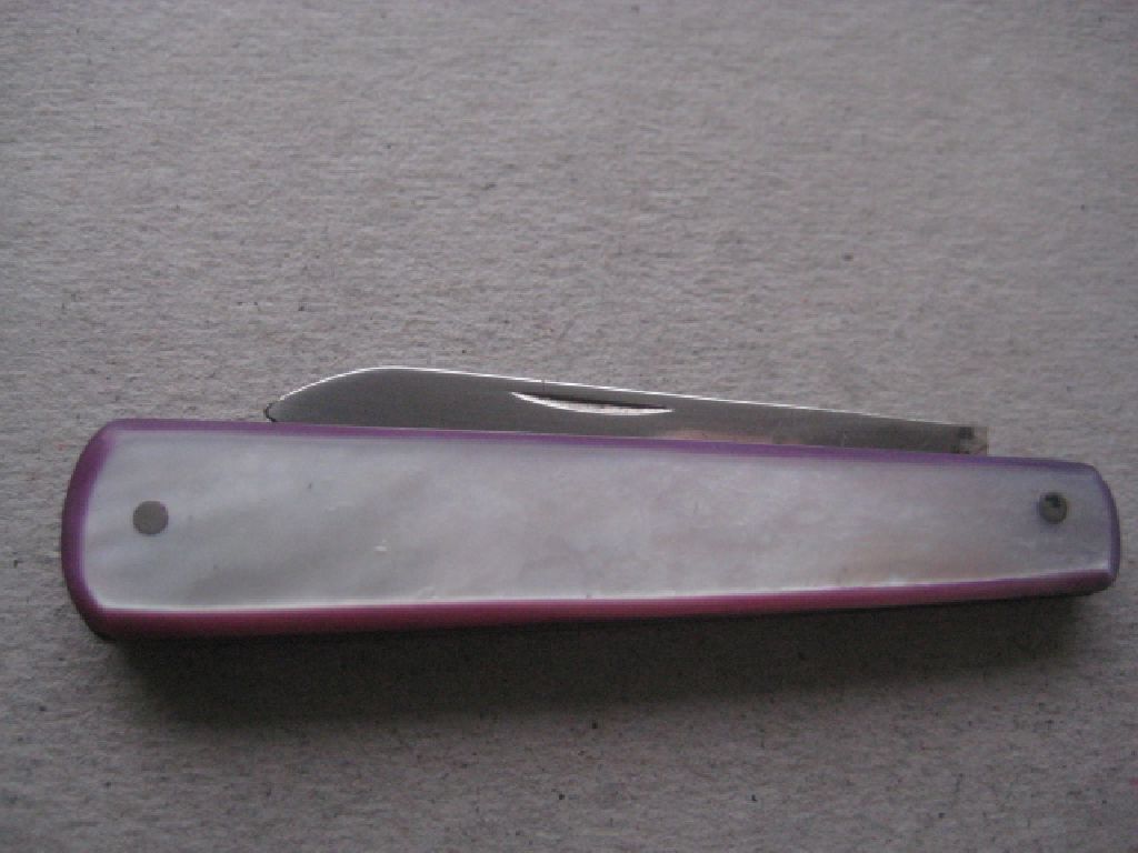 Rare George V Mother of Pearl Hafted Silver Bladed Folding Fruit Knife - Image 6 of 7