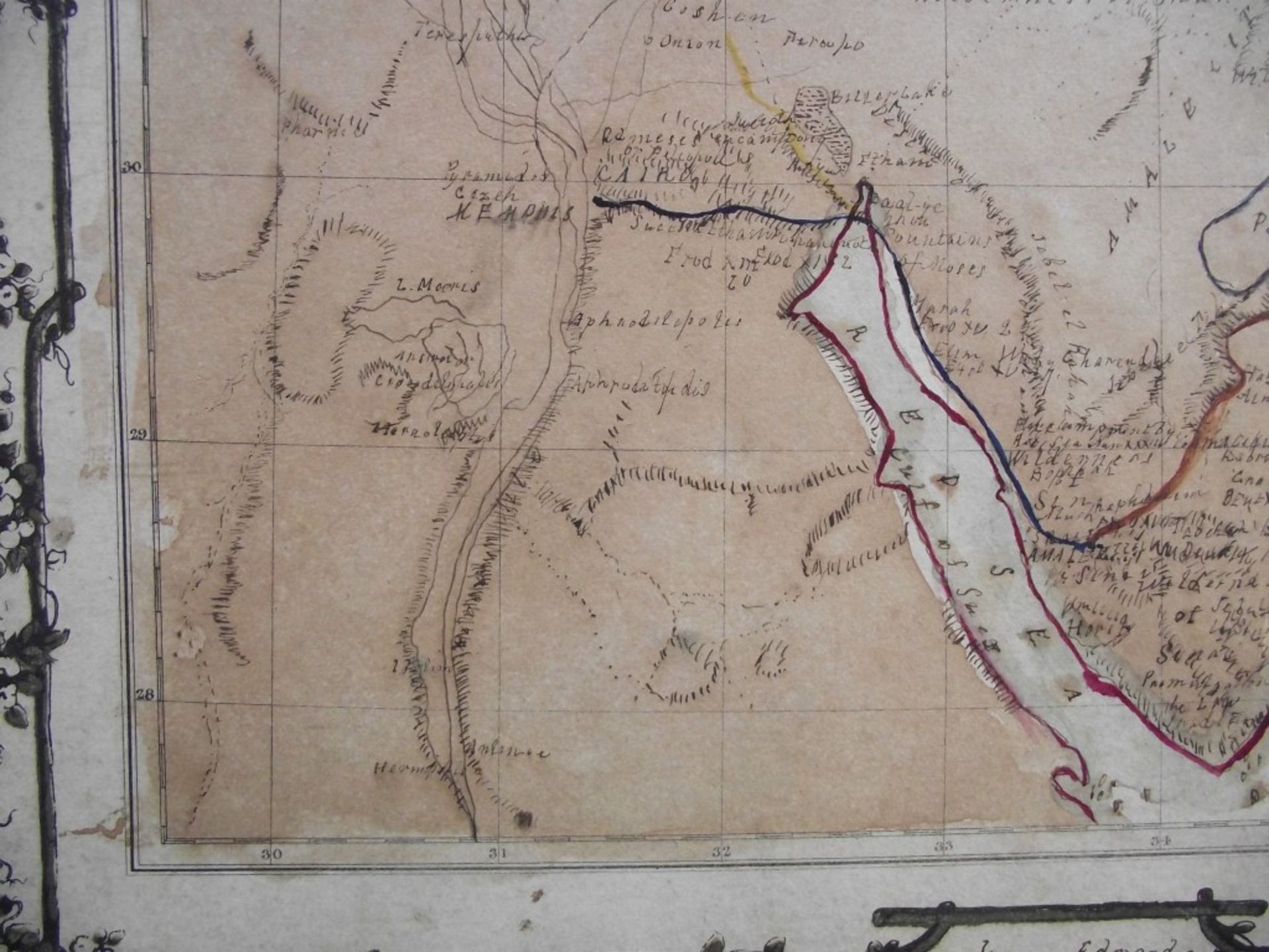 2 x 19th Century Hand Drawn Maps - Signed & Dated By Jane Edwards 1860 - Image 29 of 34