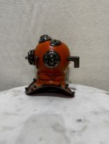 Small Decorative Divers Helmet - Orange 20cm