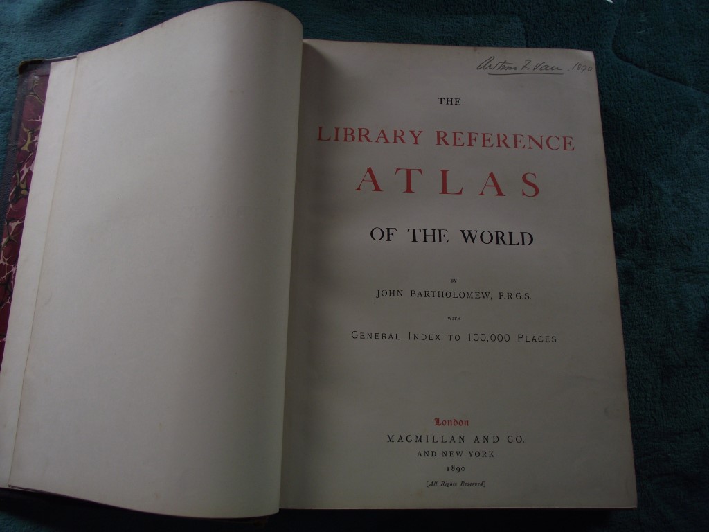 The Library Reference Atlas of The World -John Bartholomew -Macmillan & Co 1890
