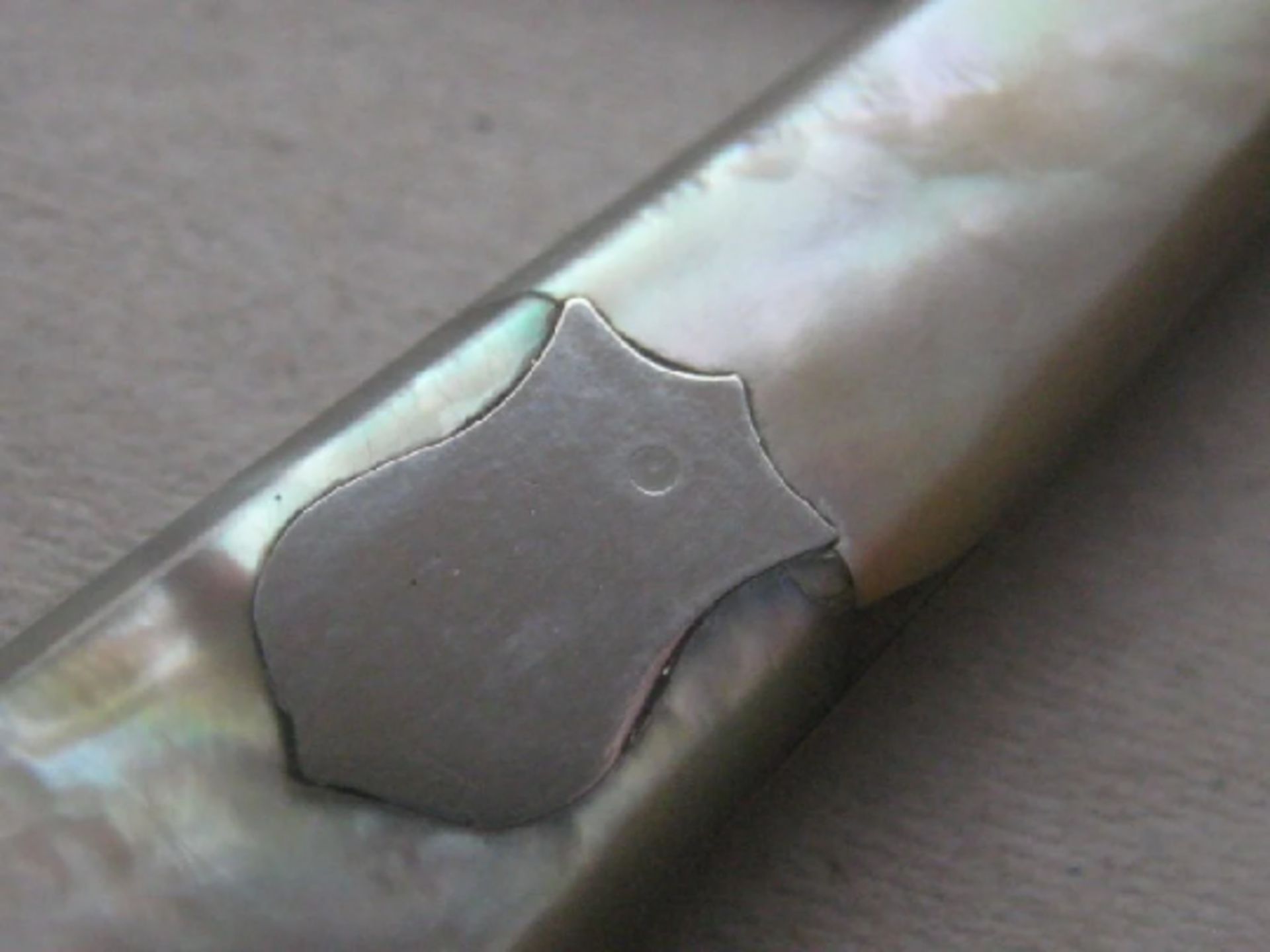Rare London Hallmarked Edwardian Mother of Pearl Hafted Silver Bladed Folding Fruit Knife - Image 3 of 8