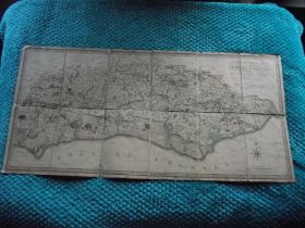 A Topographical Map of The County of Sussex - W. Faden - Original Slipcase - 1799