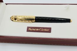 Brand New - Extremely Rare - Pasha De Cartier - Black Lacquer and Gold Fountain Pen - 1985