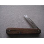 Rare George V Wooden Hafted Silver Bladed Folding Fruit Knife