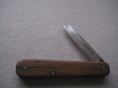 Rare George V Wooden Hafted Silver Bladed Folding Fruit Knife