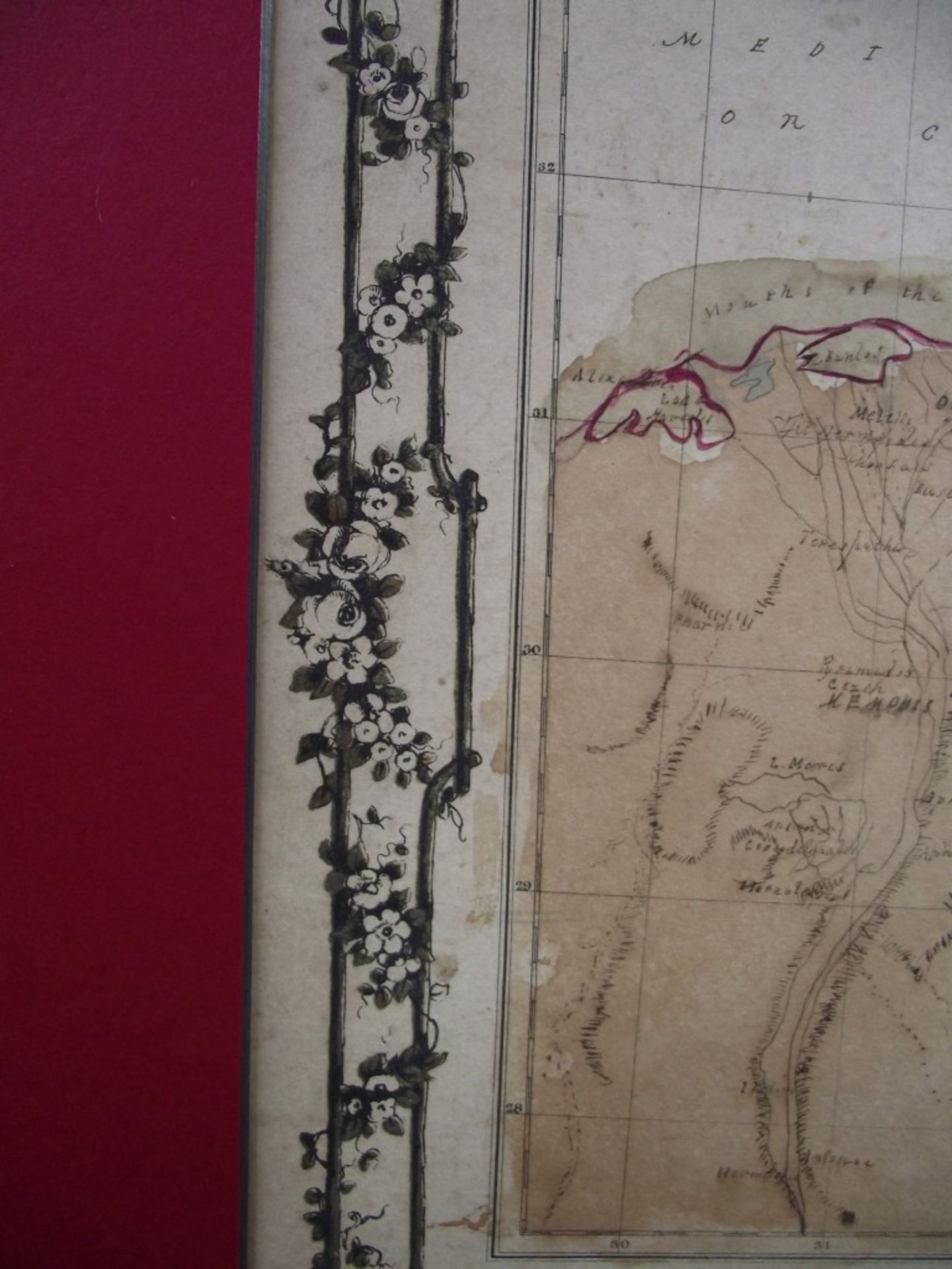 2 x 19th Century Hand Drawn Maps - Signed & Dated By Jane Edwards 1860 - Image 21 of 34