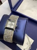 Swarovski Ellis Crystal Mesh Strap Quartz Watch Silver 1000673 Immaculate