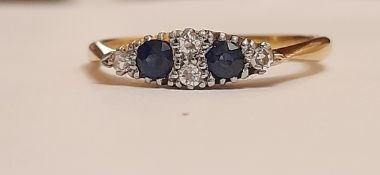 18Ct Diamond and Sapphire Ring
