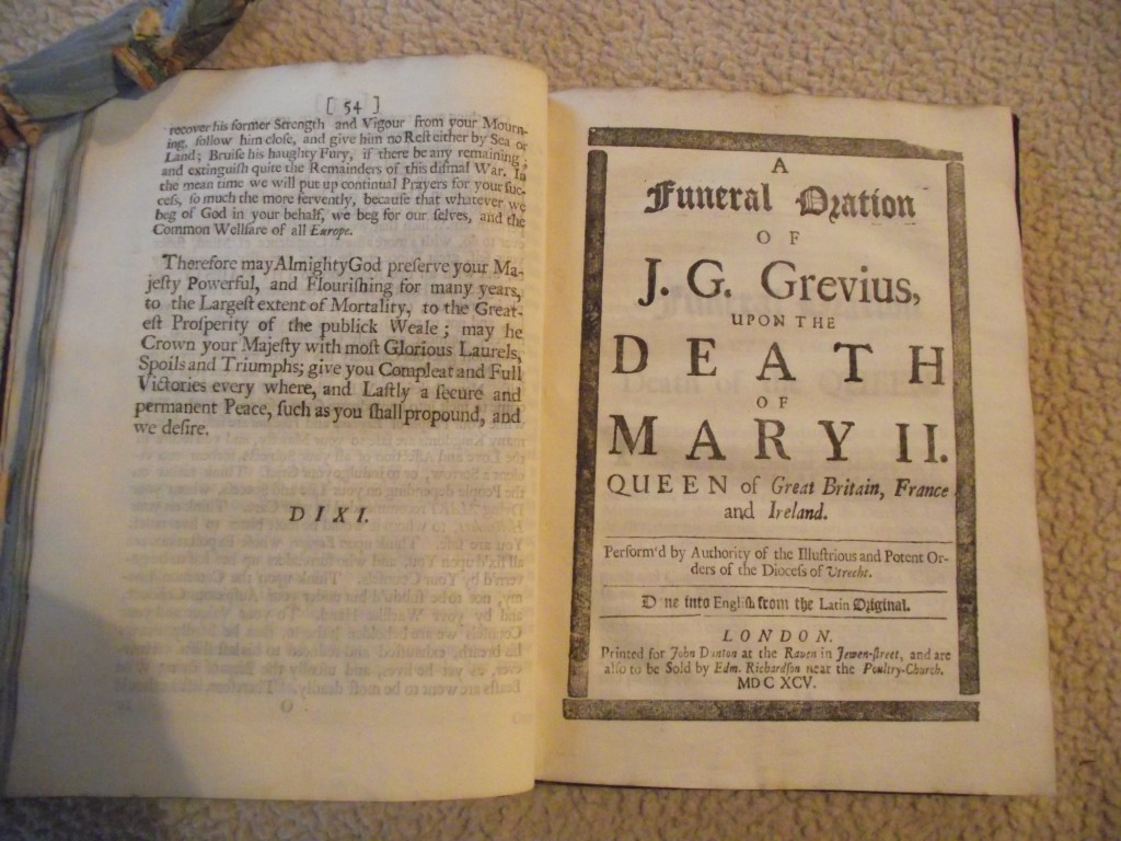 A Collection of The Funeral Orations Pronounc's By Public Authority In Holland - John Dunton 1695 - Image 13 of 38