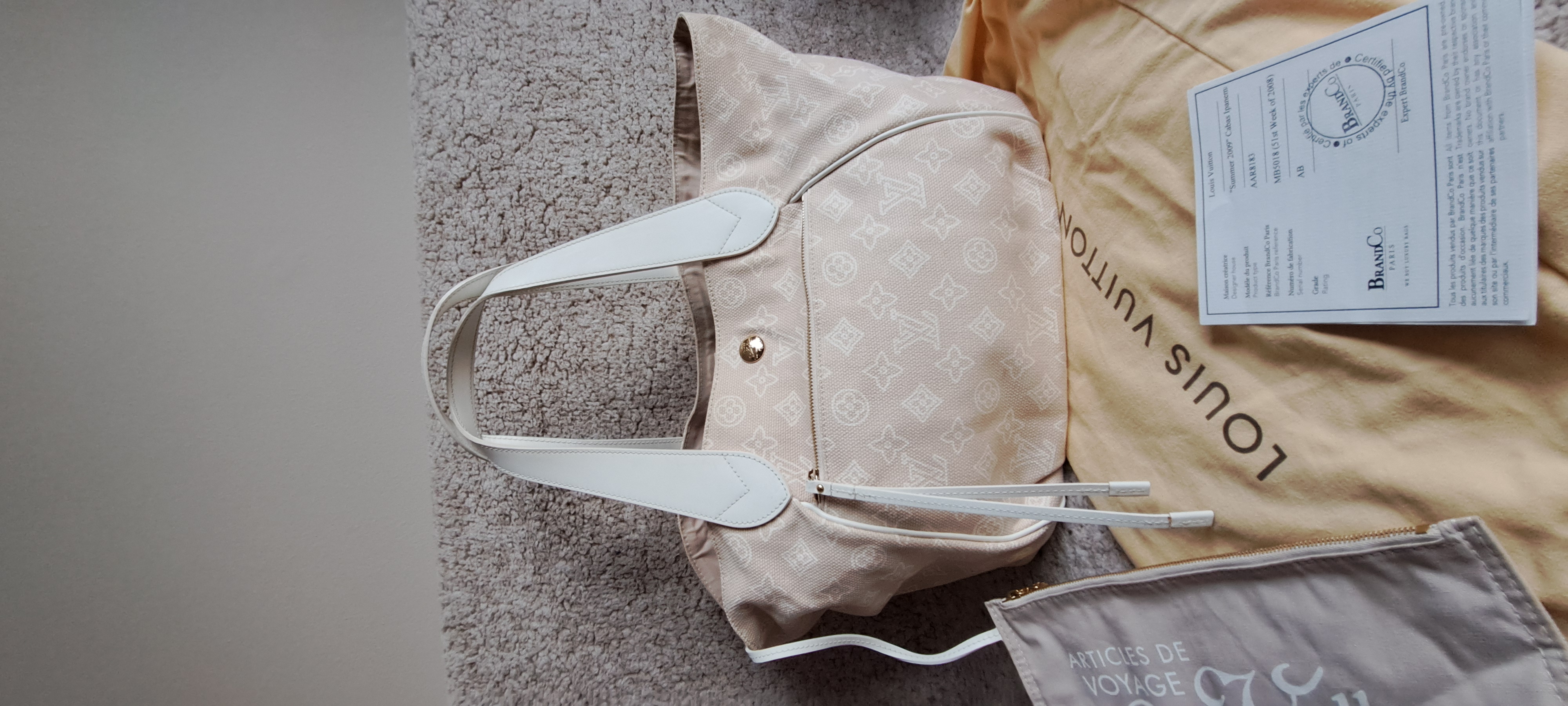 Louis Vuitton, Ltd. Ed. "Summer 2009" Cabas Ipanema White/Beige Monogram Shoulder Bag