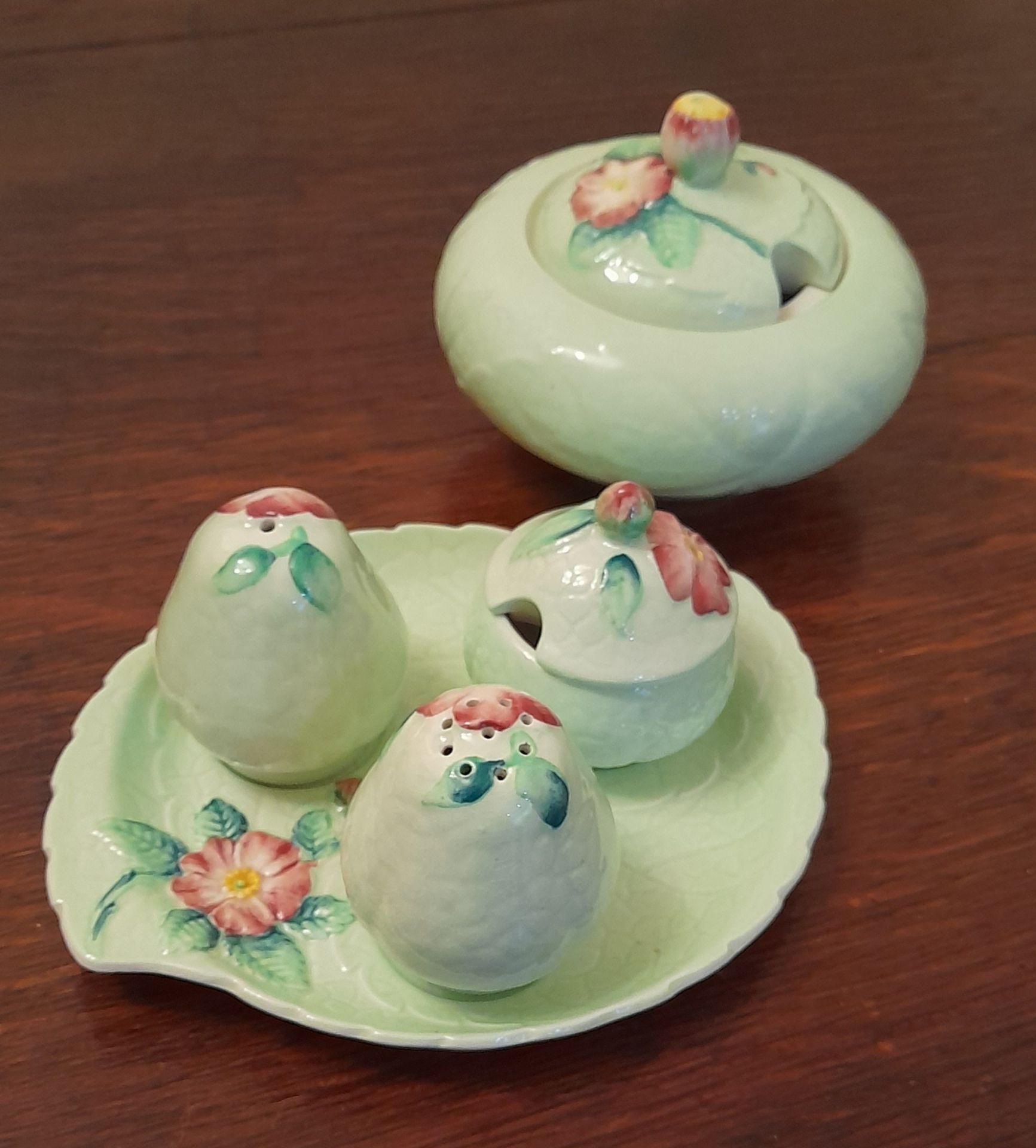 Carlton Ware Cruet Set and Jam Pot - Image 2 of 5