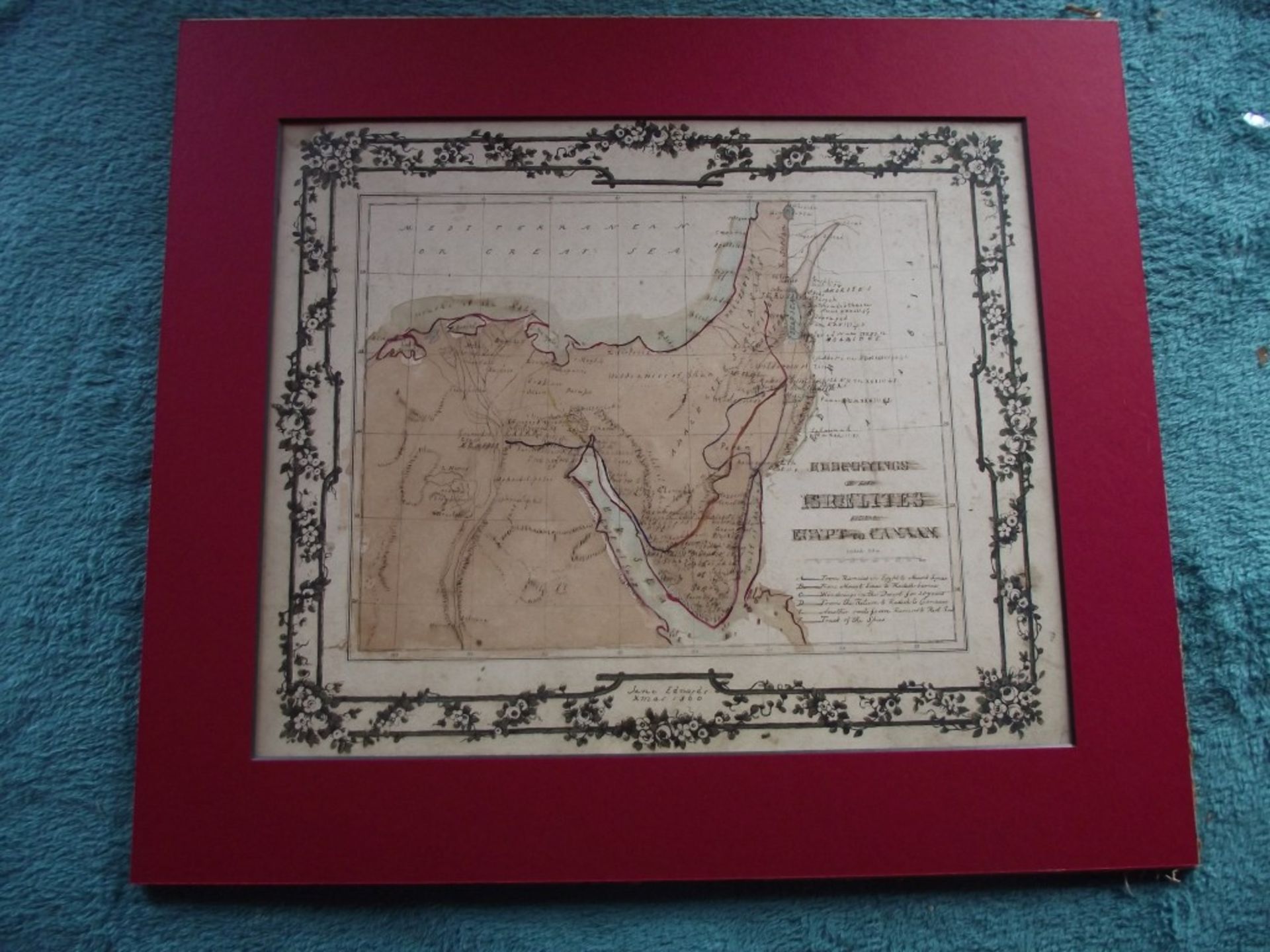 2 x 19th Century Hand Drawn Maps - Signed & Dated By Jane Edwards 1860 - Image 18 of 34