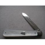 George V Chester Hallmarked Mother of Pearl Hafted Silver Bladed Folding Fruit Knife