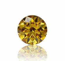 1 Pcs Diamond - 0.23Ct - Round Brilliant - Fancy Deep Orangy Yellow – GIA Certified