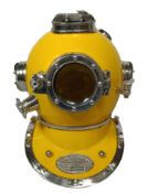 Large Decorative Divers Helmet - Yellow 40cm