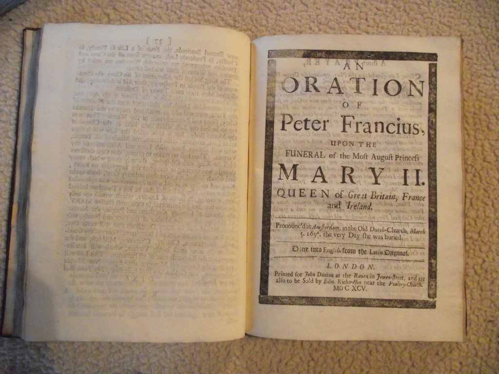 A Collection of The Funeral Orations Pronounc's By Public Authority In Holland - John Dunton 1695 - Image 16 of 38