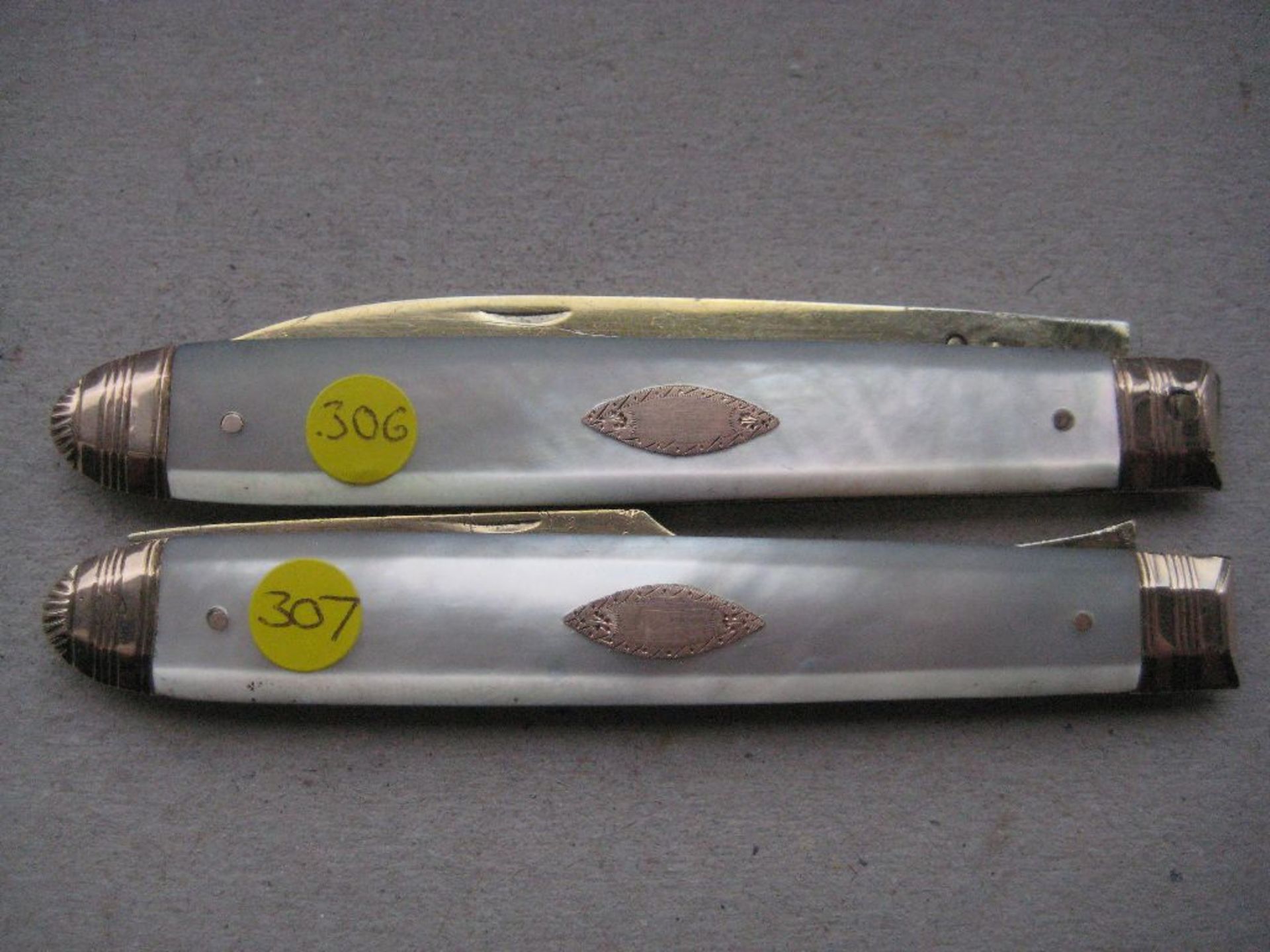 Rare George III Gold Mounted Silver-Gilt Bladed Folding Fruit Knife and Fork - Image 9 of 10