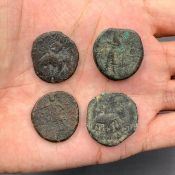 Ancient Kushan Empire Coins, Authentic Kushan Era Coins, 4 Coins